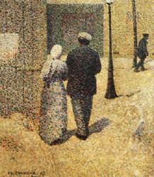 Charles Angrand Couple in the Street Norge oil painting art